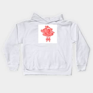 Valentine's day background with heart balloons with ribbon. Kids Hoodie